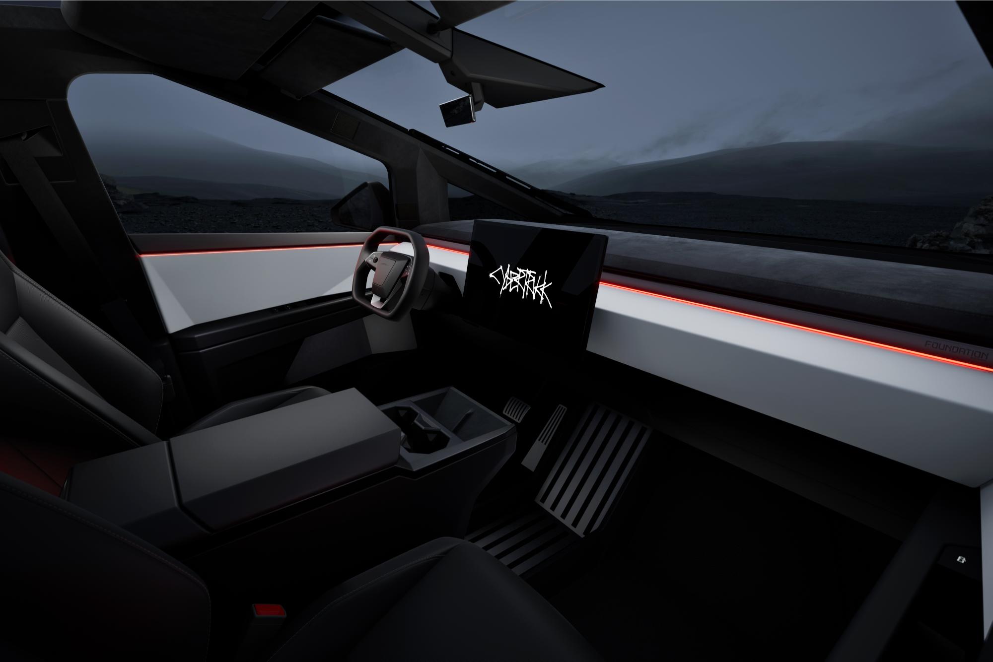 tesla cybertruck interior