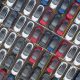 tesla model y fleet in a parking lot